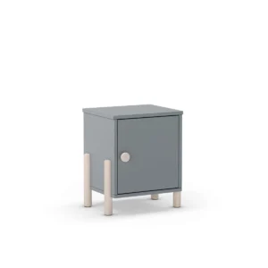 Mesita de noche para dormitorio Emma 1 puerta acabado verde kaki/cera blanca, 39.4cm